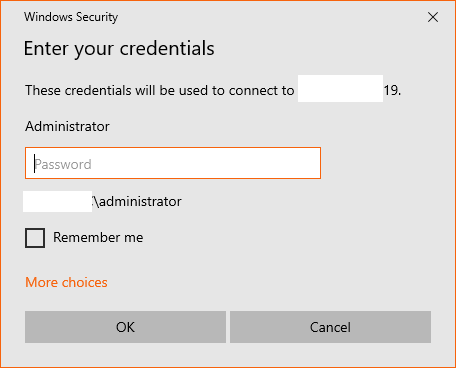 ورود نام کاربری و  رمز عبور برای اتصال ریموت تسکتاپ Remote Desktop Connection